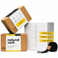 Cork Yoga Blocks 2 Pack – Premium Cork Grain, Highly Stable, Chip Resistant