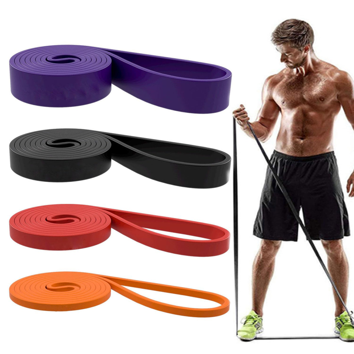 Resistance Bands, Pull Up Assist Bands - Workout Bands, Eexercise Bands, Long Resistance Bands Set for Working Out, Fitness, Training, Physical Therapy for Men Women