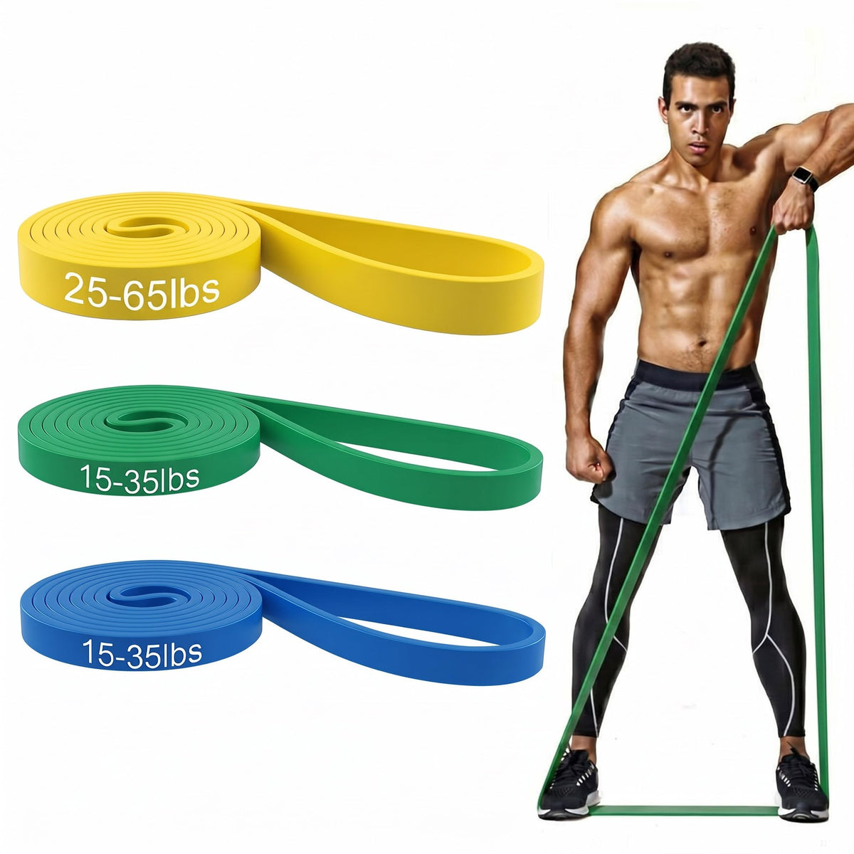 ROSAPOAR Resistance Band Pull up Band Fitness Exercise Bands Natural Latex for Workout Body Stretch Powerlifting Band Fitness Sport Training at Home/The Gym