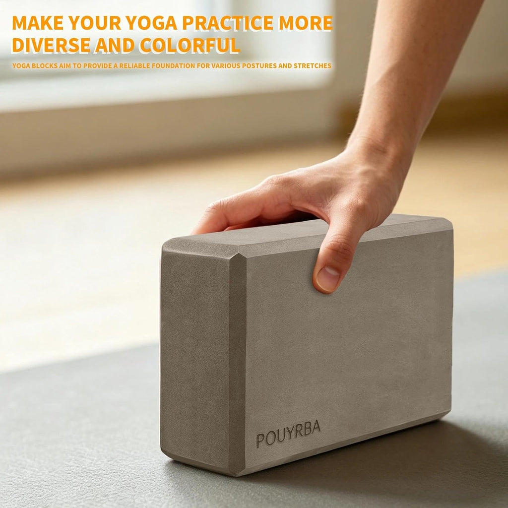 2-Pack Yoga Blocks, High-Density 9"x6"x3" Yoga Brick Foam Blocks, Non-Slip Exercise Blocks for Yoga, Pilates, Stretching and Meditation – Lightweight Yoga Props for Home Gym & Studio