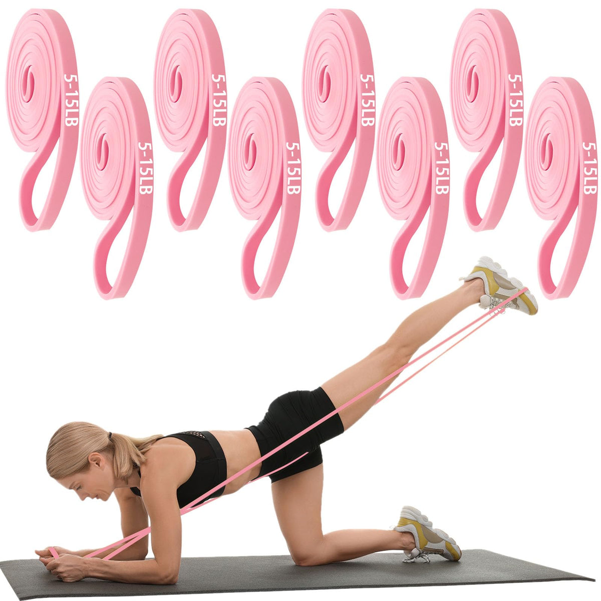 Foilswirl 8 Pcs Resistance Bands for Working Out