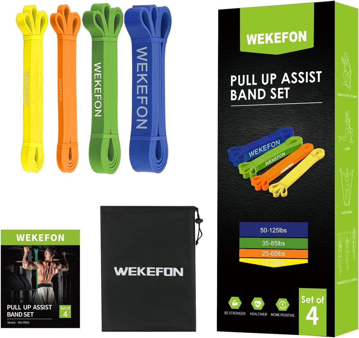 Resistance Bands Set, Pull Up Assist Bands - Stretch Resistance Band - Mobility Band Powerlifting Exercise Bands for Resistance Training, Physical Therapy, Home Workouts