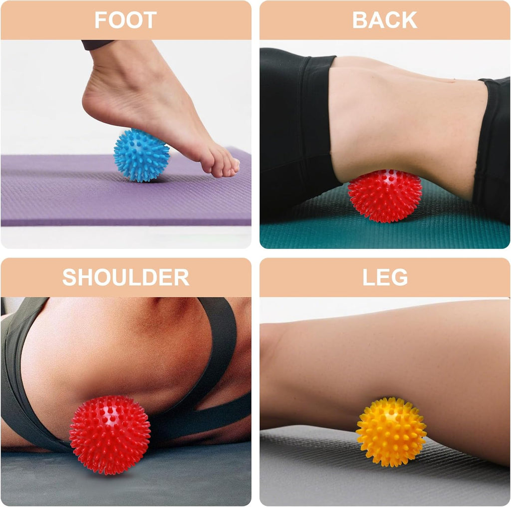 Spiky Massage Balls, 3PCS (Firm, Medium and Soft)