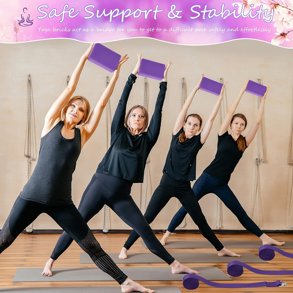 10 Set Yoga Blocks and Straps, EVA Foam Blocks for Yoga Class