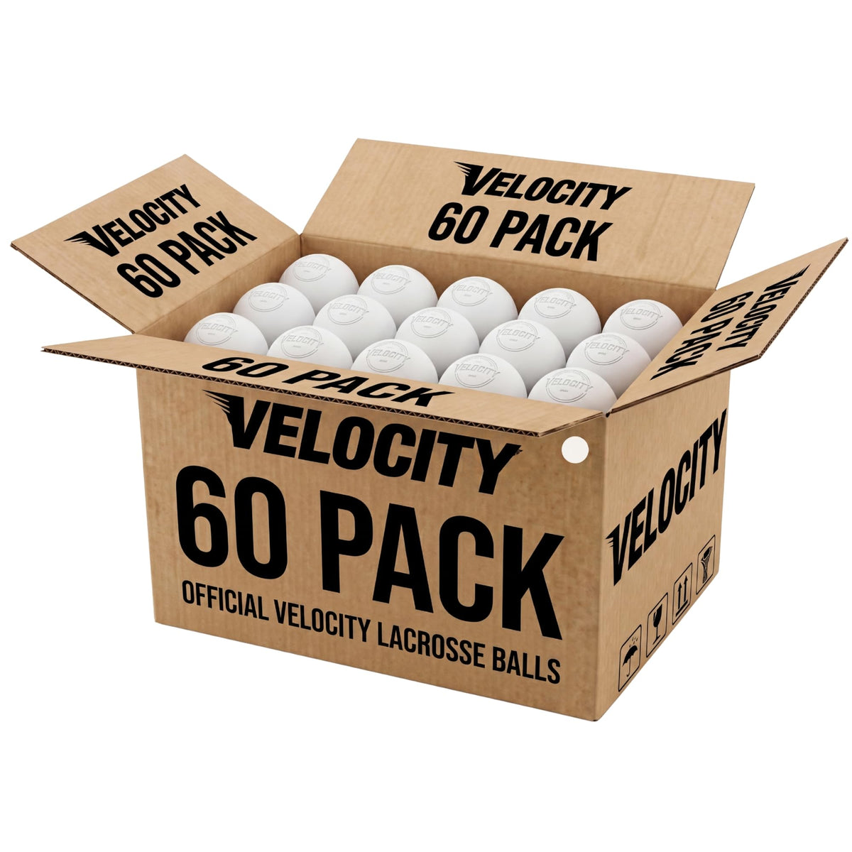 Velocity Lacrosse Balls - 1, 2, 3, 6, 12, 18, 24, 36, 60 and 120 Packs - for Practice, Official NFHS and College Approved Size