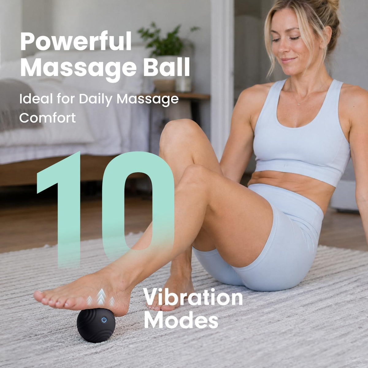 OCEANSUN Electric Mini Massage Ball, Yoga Massage Roller for Palm, Hand, Foot, Leg, Neck, Back, Multi-Directional Massage Ball (Black)