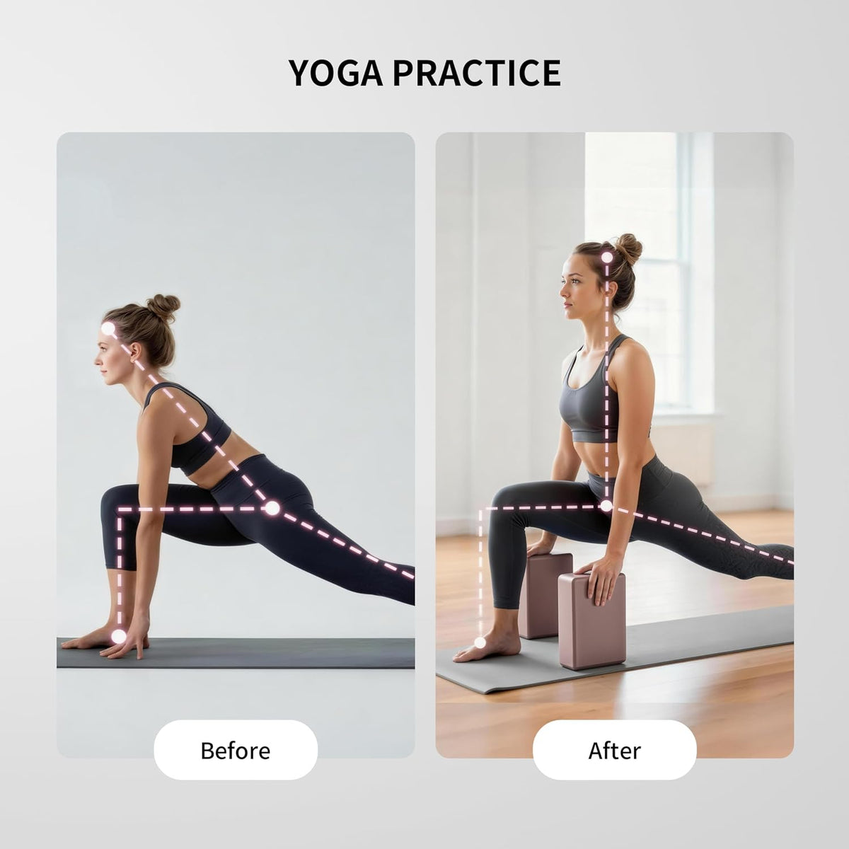 PROIRON Yoga Blocks, 2 Pack Supportive High Density Premium Eva Foam, Soft Non-Slip Surface with Curved Edges Stretch Blocks For Yoga, Pilates, Stretching