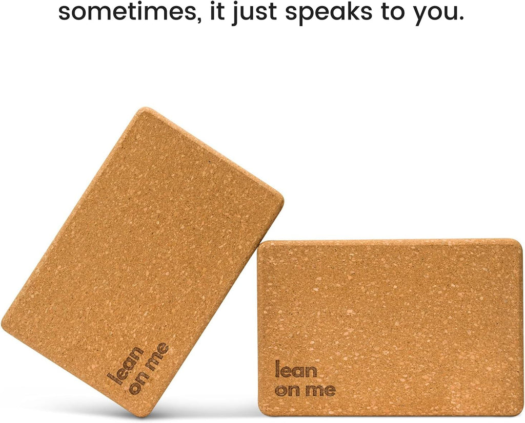 Cork Yoga Blocks 2 Pack – Premium Cork Grain, Highly Stable, Chip Resistant