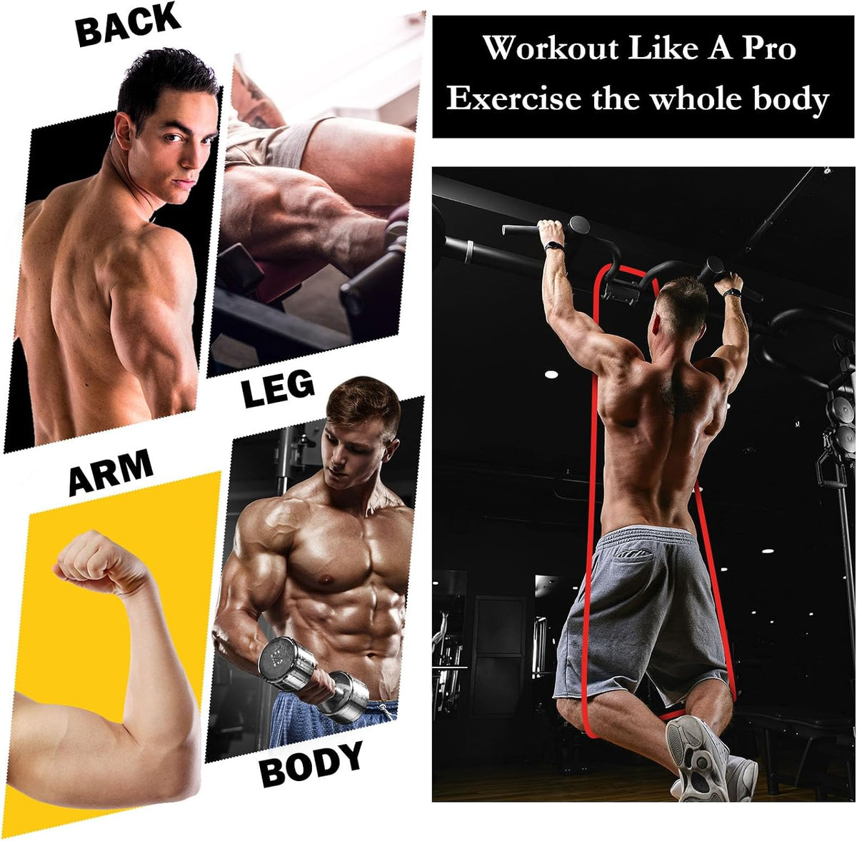 Foilswirl 8 Pcs Resistance Bands for Working Out