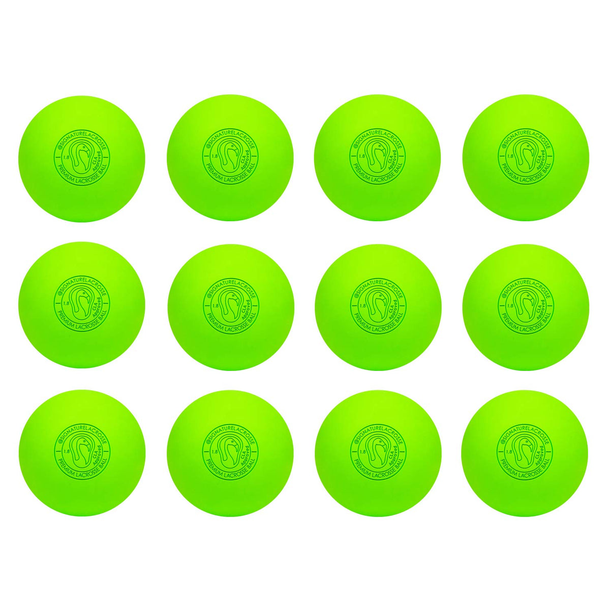 Signature Lacrosse Ball Set - Packs of 2, 4, 8, 12, and 100 - No Chemical Smell Massage Balls, Myofascial Release Tools, Back Roller, Muscle Knot Remover