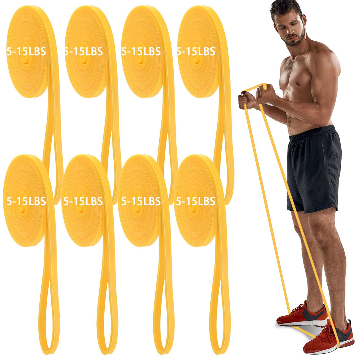 Foilswirl 8 Pcs Resistance Bands for Working Out