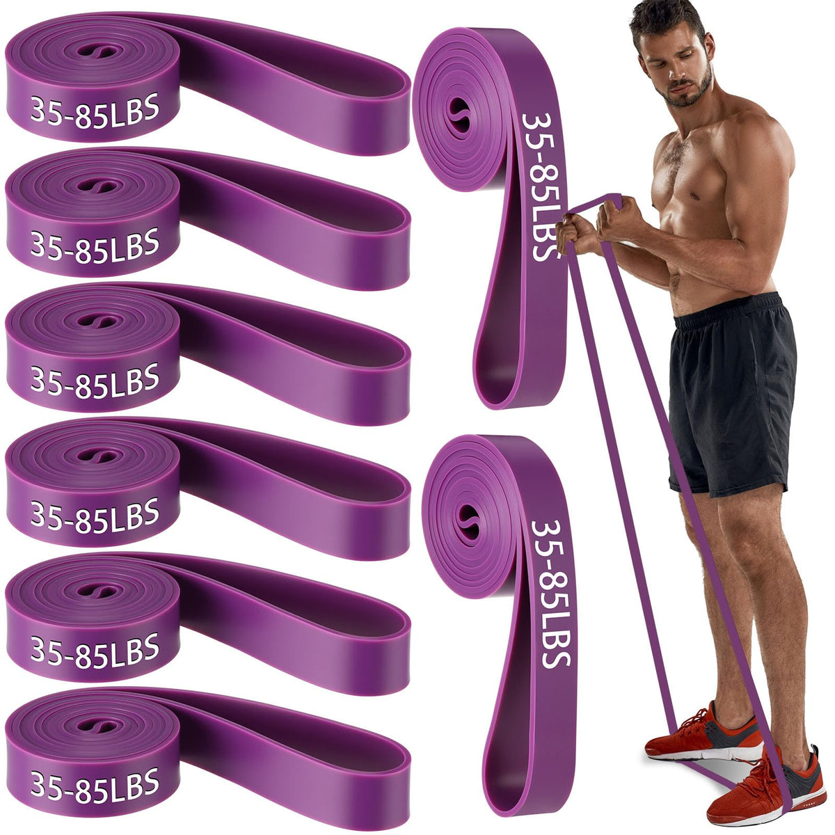 Foilswirl 8 Pcs Resistance Bands for Working Out