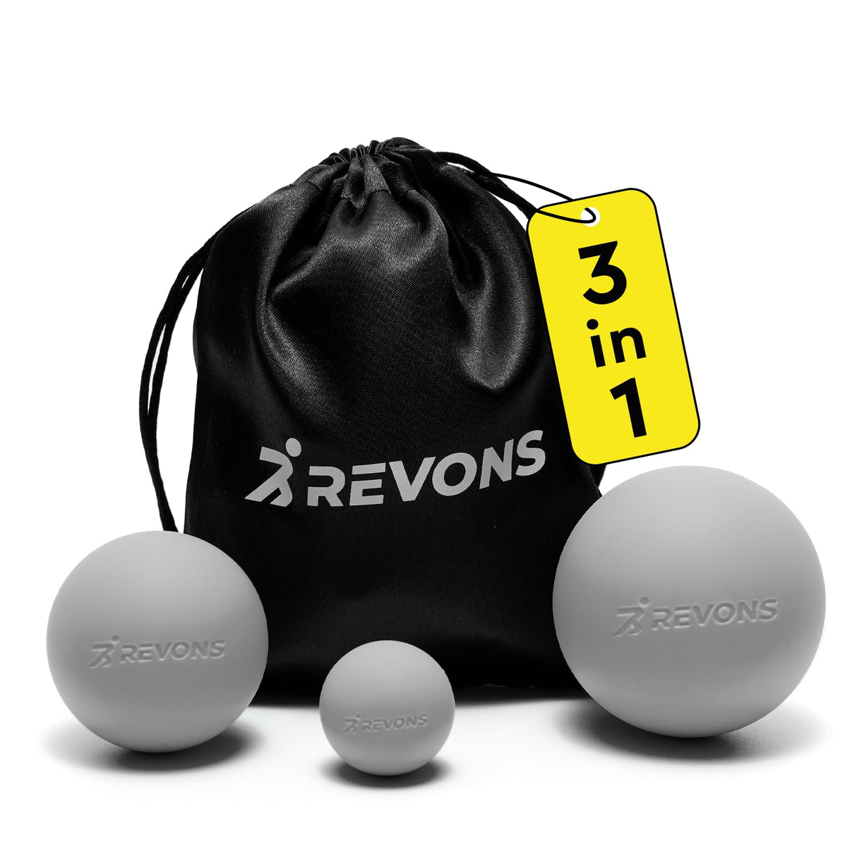 3 in 1 Massage Ball Set – 2.5", 1.9" & 1.2" Firm Silicone Balls for Myofascial Release, Trigger Point Therapy, Back & Foot Pain Relief, Face Fitness, Yoga, Deep Tissue Recovery (Turquoise)