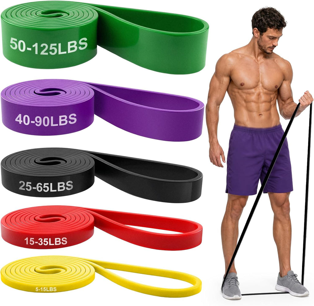 Renoj Resistance Bands for Working Out, 5 Levels Pull Up Assistance Bands Set for Workout, Exercise, Home Gym & Strength Training