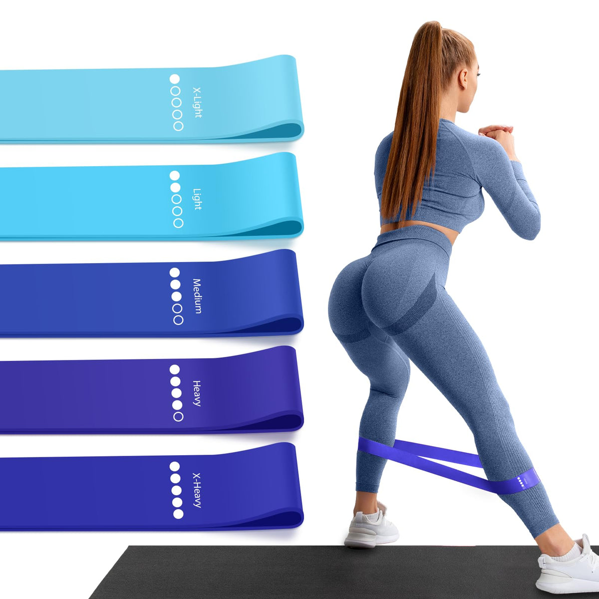 Resistance Bands for Working Out, 5 Levels Exercise Bands Set