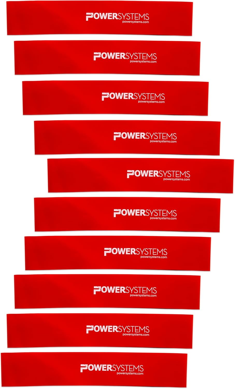 Power Systems Versa Loops Commercial Grade Resistance Bands 10 Pack Color Coded Exercise Loop Bands for Strength Training Physical Therapy Home Gym