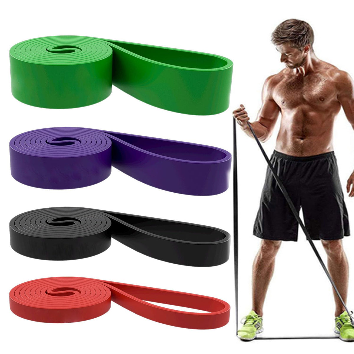Resistance Bands, Pull Up Assist Bands - Workout Bands, Eexercise Bands, Long Resistance Bands Set for Working Out, Fitness, Training, Physical Therapy for Men Women