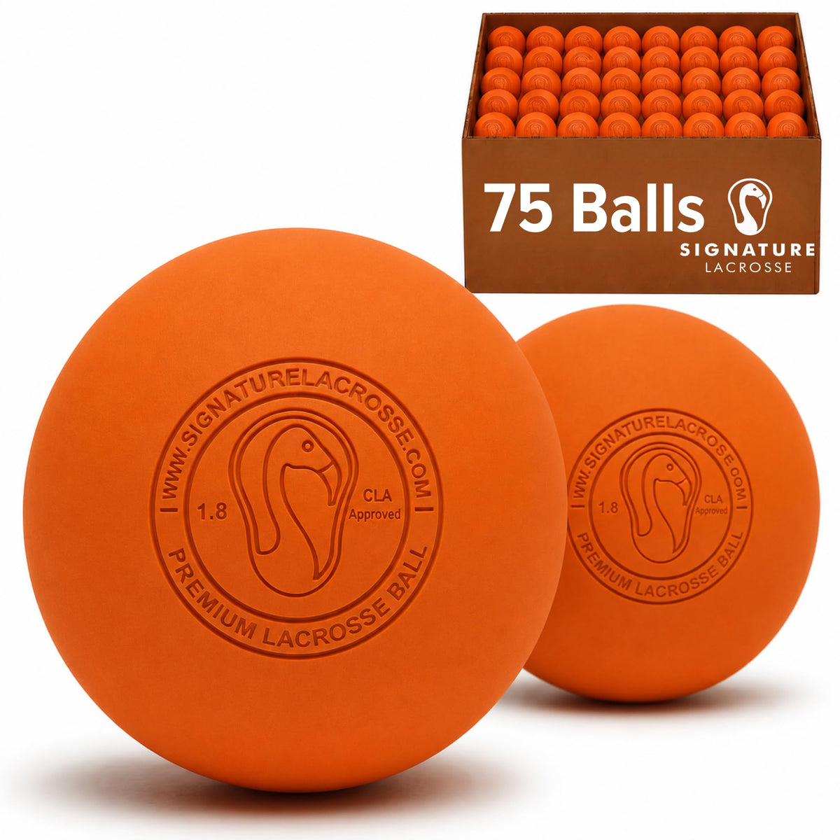 Signature Lacrosse Ball Set - Packs of 2, 4, 8, 12, and 100 - No Chemical Smell Massage Balls, Myofascial Release Tools, Back Roller, Muscle Knot Remover