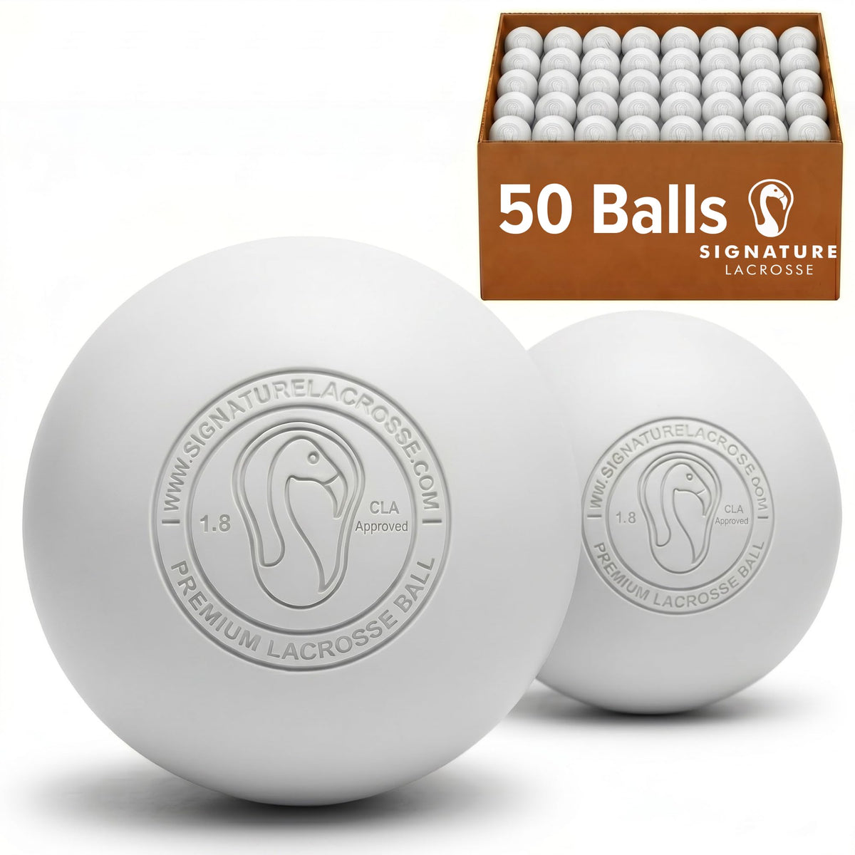 Signature Lacrosse Ball Set - Packs of 2, 4, 8, 12, and 100 - No Chemical Smell Massage Balls, Myofascial Release Tools, Back Roller, Muscle Knot Remover