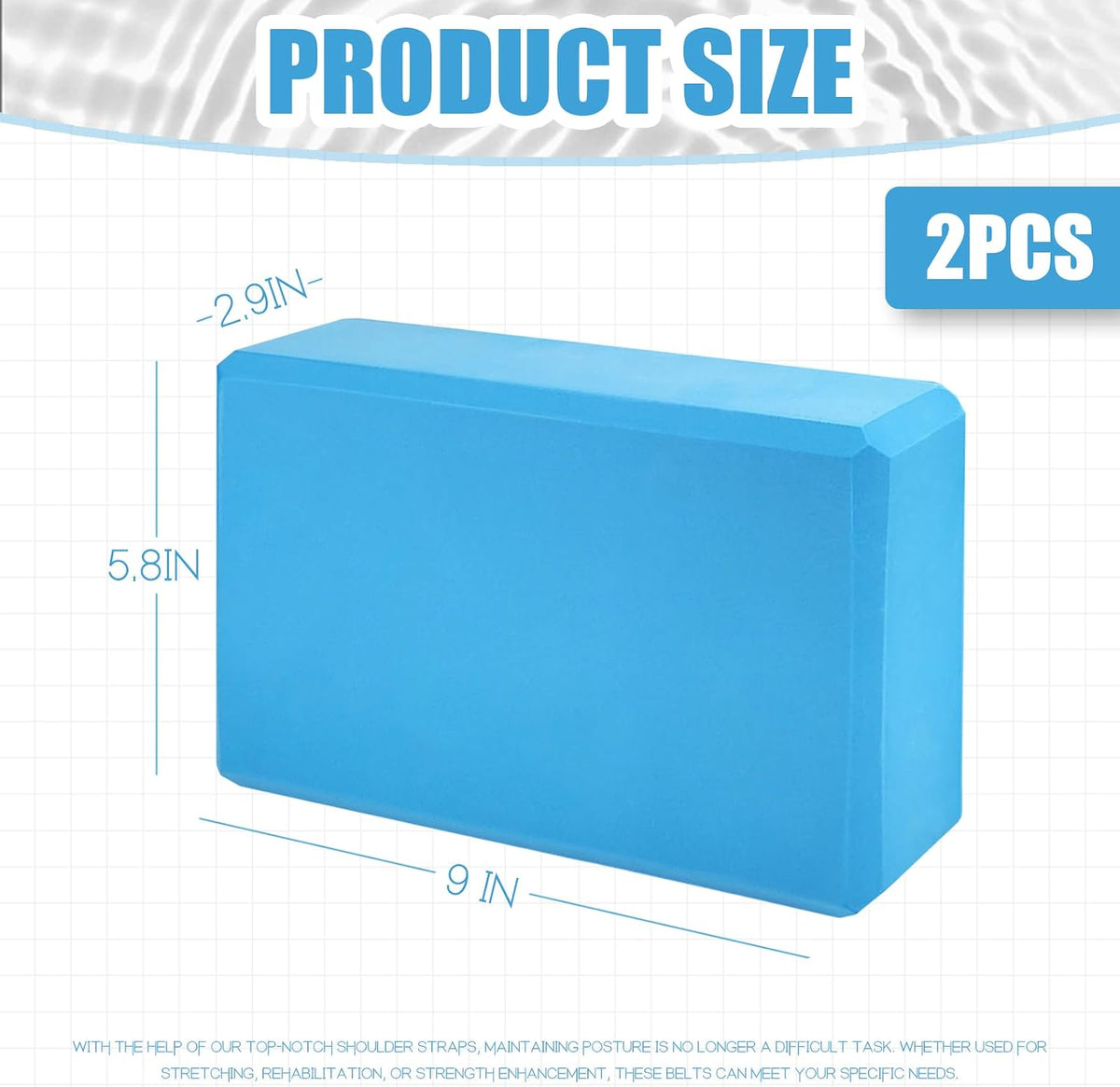 Septo 2 Pcs Yoga Blocks, 9x6x3 Inch Foam Blocks for Pilates