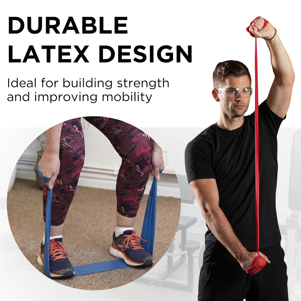 THERABAND Professional Latex Resistance Band Set, Pack of 7, 6 Ft