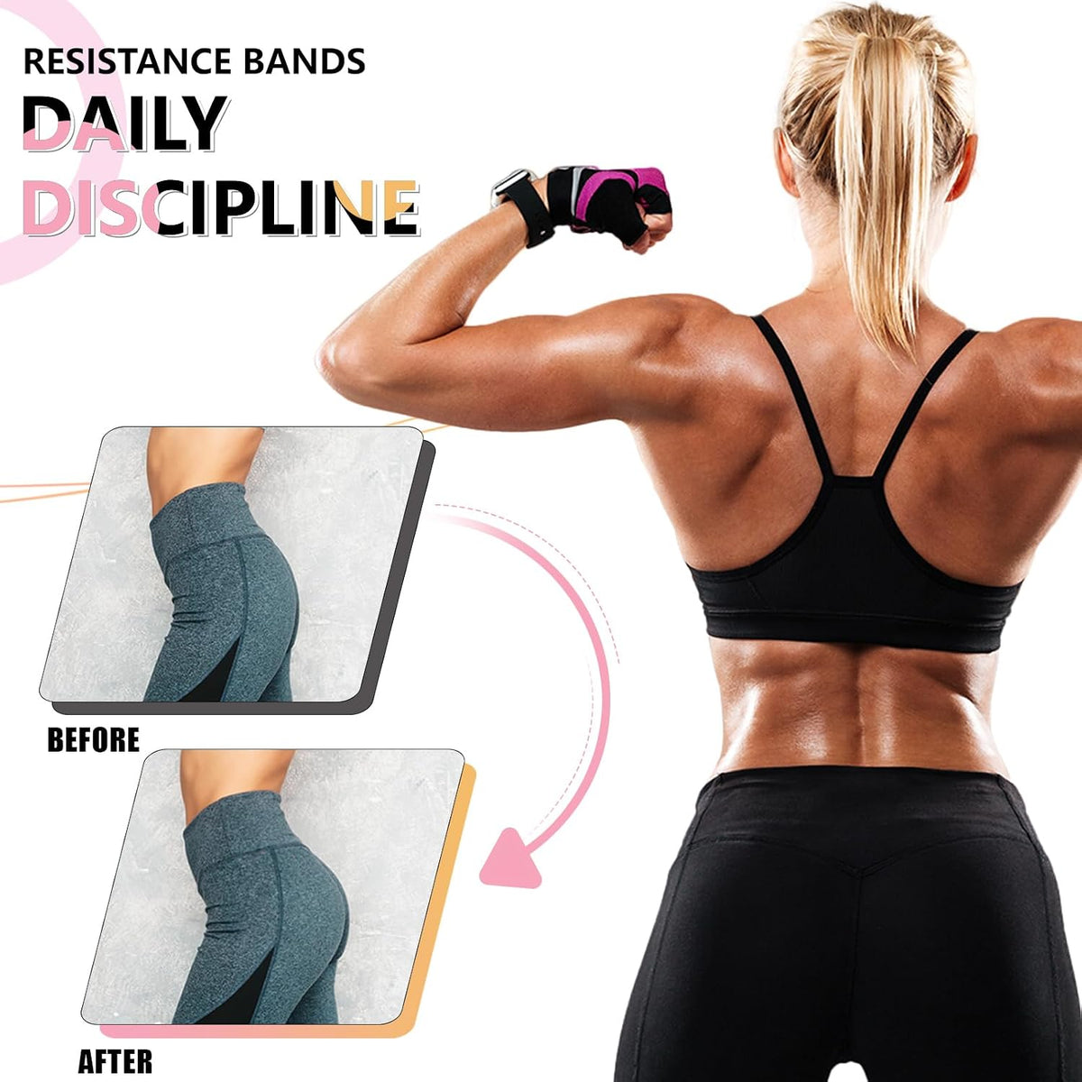 Exercise Bands, 3 Levels Fabric Resistance Bands for Working Out, Workout Bands Resistance for Women & Men, Multi-Colored Fabric Booty Bands for Leg Strength Training, Rehab, Yoga