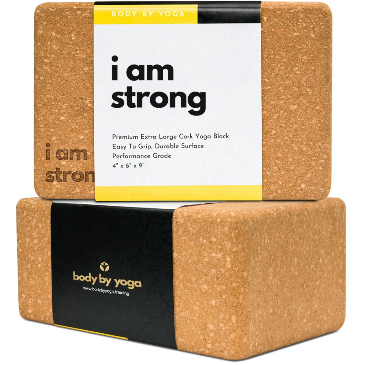 Cork Yoga Blocks 2 Pack – Premium Cork Grain, Highly Stable, Chip Resistant