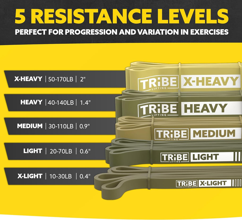 Long Resistance Bands Set, 5 Pull Up Assistance Bands for Working Out
