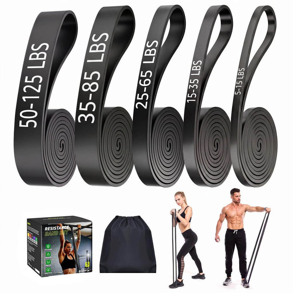 Dapofajo Resistance Bands for Working Out: 5-Level Anti-Snap Silicone Bands