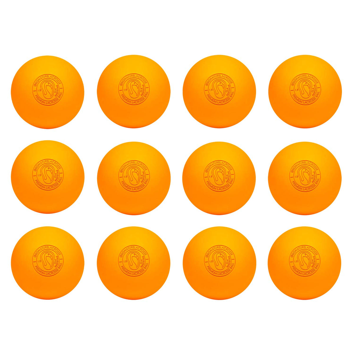 Signature Lacrosse Ball Set - Packs of 2, 4, 8, 12, and 100 - No Chemical Smell Massage Balls, Myofascial Release Tools, Back Roller, Muscle Knot Remover