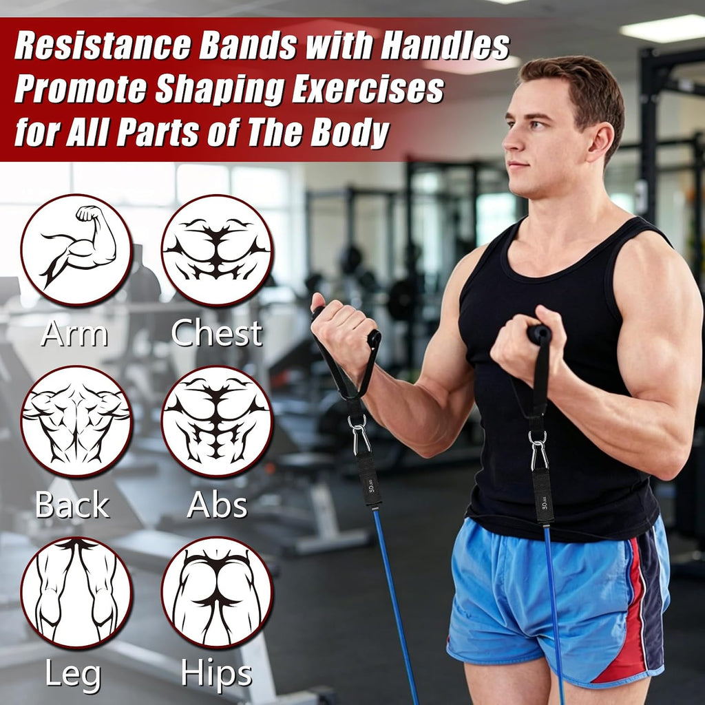 Resistance Bands with Handles, 5-Level Exercise Bands with Handles