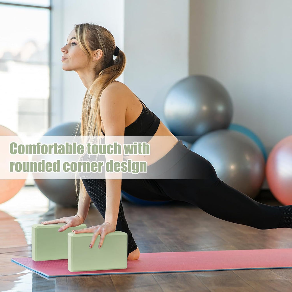 9"x6"x3" Yoga Block, 2 Pcs Soft Non-Slip Foam Blocks Supportive