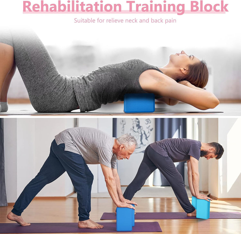 Wettarn 12 Pcs Yoga Blocks Bulk 9 x 6 x 4 Inch EVA Foam Supportive Yoga Brick Lightweight Soft Non Slip Gymnastic Blocks Yoga Pilates Accessories for Girls Women Beginners, Stretching and Meditation