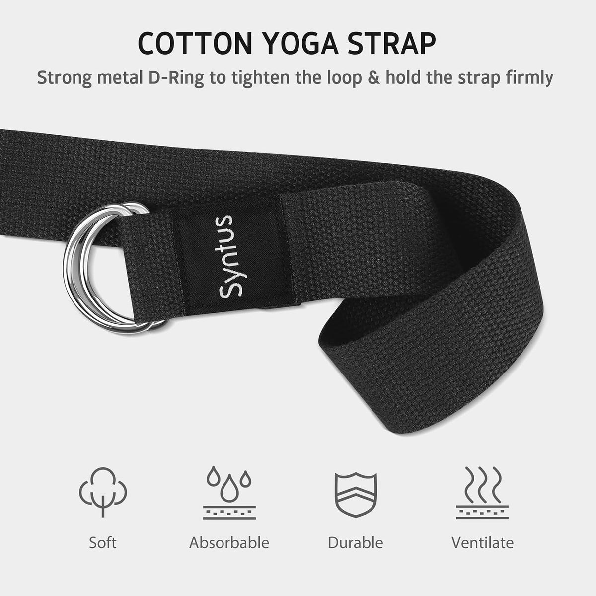 Syntus Yoga Block & Strap Set for Fitness, Pilates, Stretching and Toning