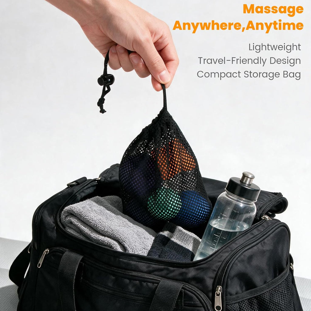 Massage Ball Set with Peanut, Lacrosse, Spiky & Trigger Point Therapy Balls