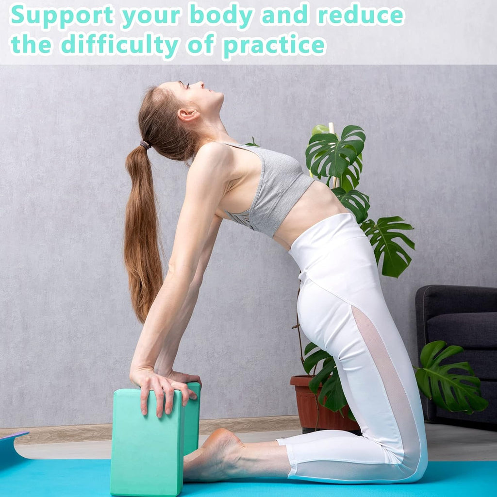 10 Pcs Yoga Blocks Bulk EVA Foam Blocks High Density Foam Brick Yoga Accessories, Improve Strength and Aid Balance and Flexibility, Supportive Soft Non Slip Surface for Pilates (Multicolor)