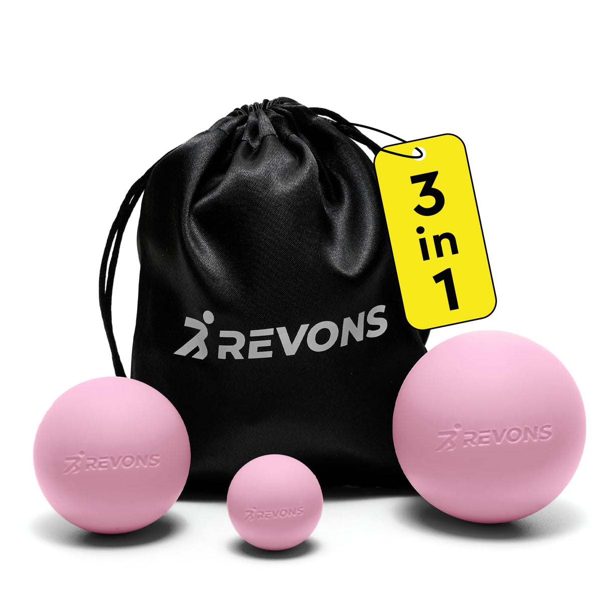 3 in 1 Massage Ball Set – 2.5", 1.9" & 1.2" Firm Silicone Balls for Myofascial Release, Trigger Point Therapy, Back & Foot Pain Relief, Face Fitness, Yoga, Deep Tissue Recovery (Purple)