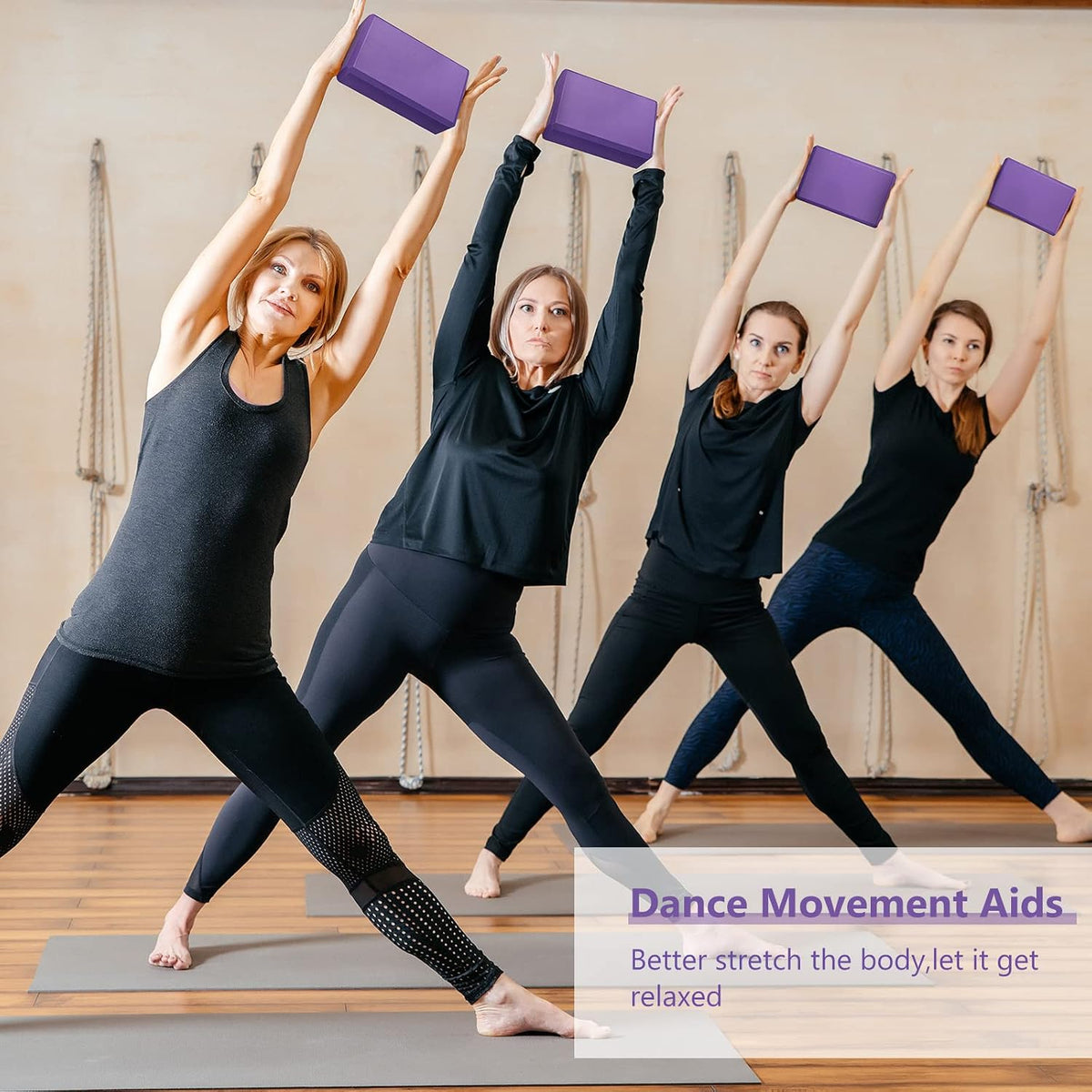 Lenwen 30 Pcs Purple Yoga Blocks Bulk 9'' x 6'' x 3'', EVA Foam Blocks