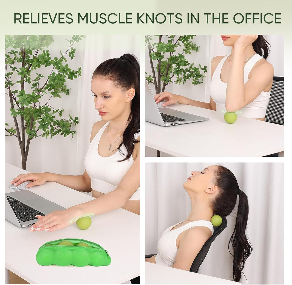 Firm Massage Lacrosse Ball Set, 4 Sizes for Myofascial Release