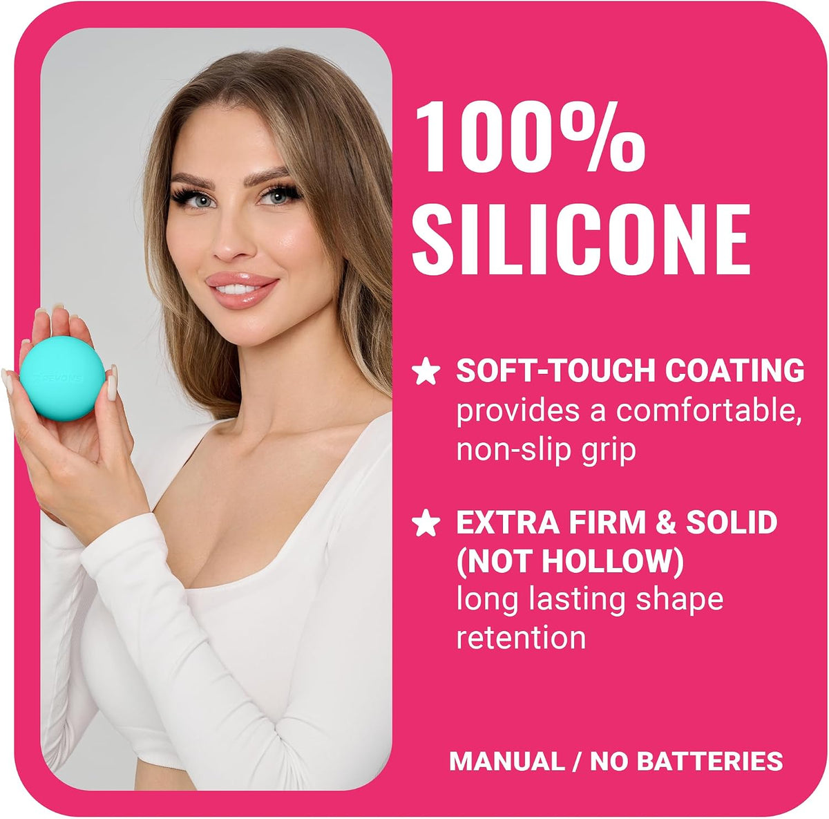 3 in 1 Massage Ball Set – 2.5", 1.9" & 1.2" Firm Silicone Balls for Myofascial Release, Trigger Point Therapy, Back & Foot Pain Relief, Face Fitness, Yoga, Deep Tissue Recovery (Turquoise)