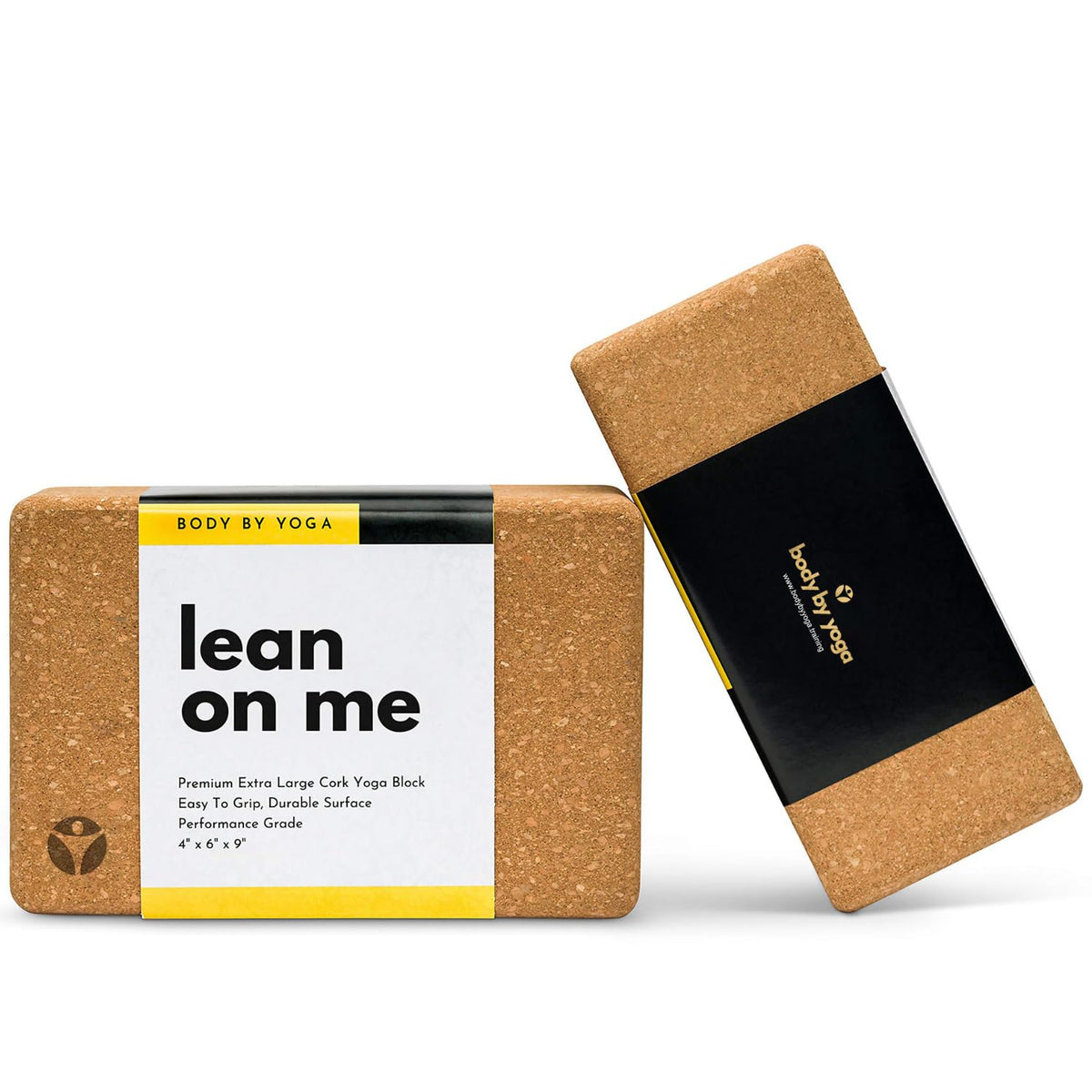 Cork Yoga Blocks 2 Pack – Premium Cork Grain, Highly Stable, Chip Resistant