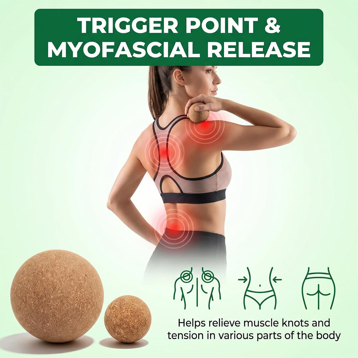 2 Pack Cork Massage Balls – Myofascial Release Ball for Foot, Back, Muscle