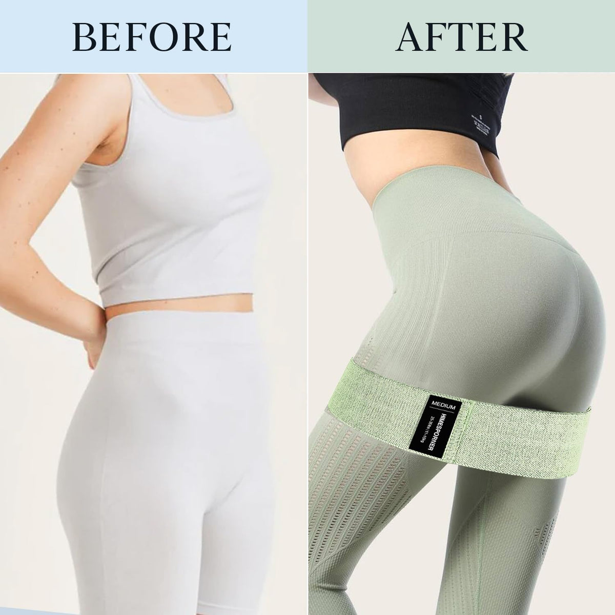 HIMESPORNER Wide Fabric Resistance Bands for Working Out 3 Level