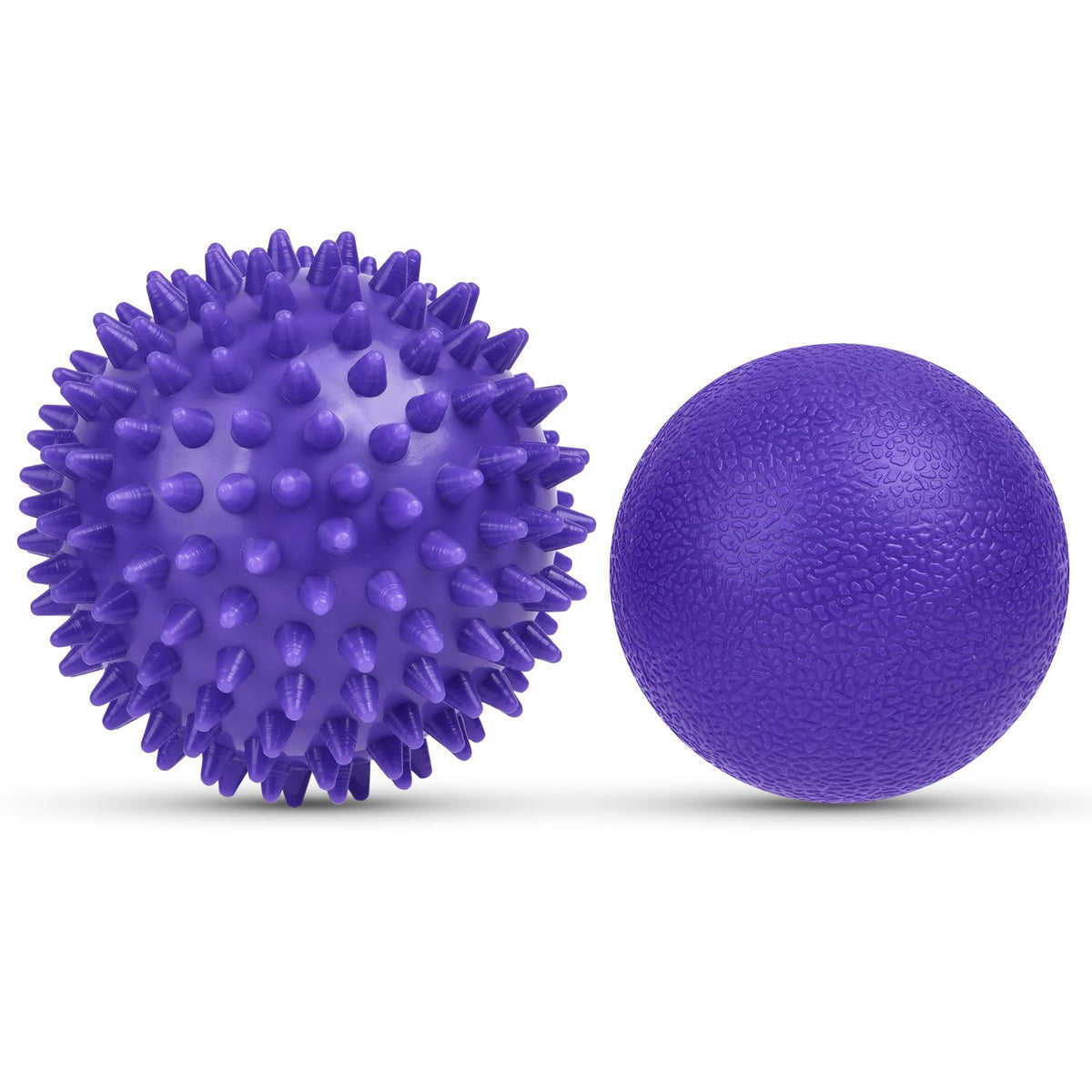 URAQT Spiky Massage Ball Set, 2 Pack Physical Therapy Massage Balls, Hard Lacrosse Ball & Spiky Massage Ball for Myofascial Release and Trigger Point Deep Tissue Massage (Blue)
