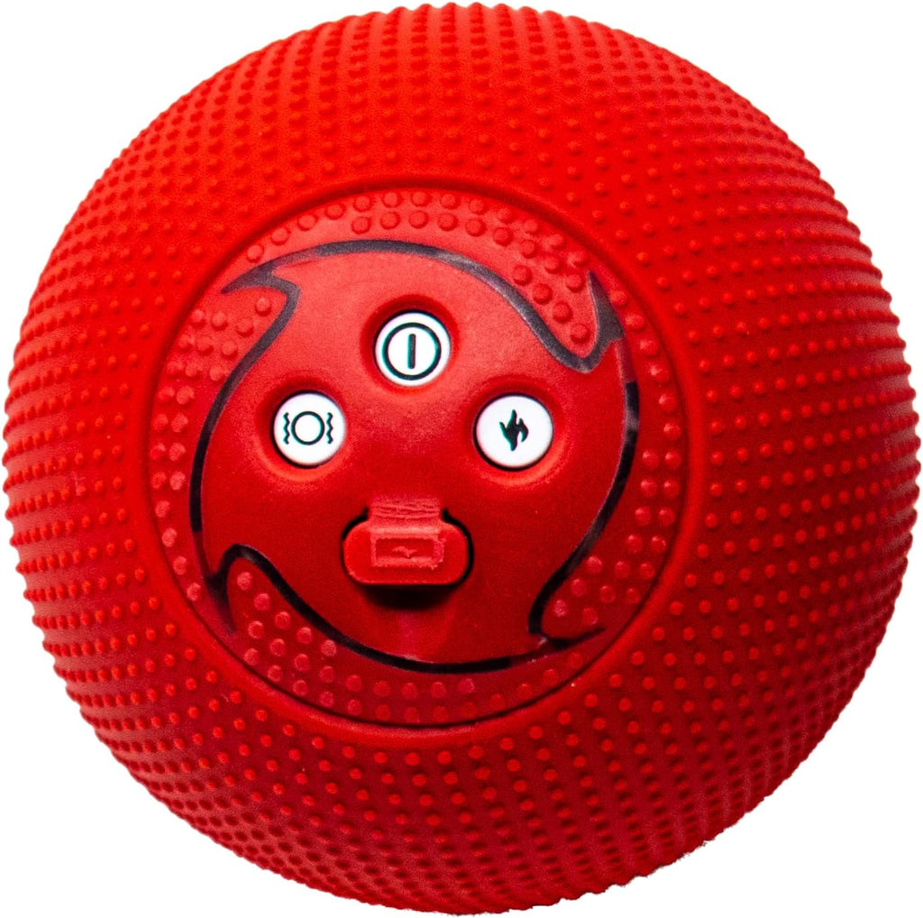 MyoStorm Mini Meteor Heating Vibrating Massage Ball Roller for Muscle Recovery Therapy and Pain Relief + 4 Speed Vibration, Portable