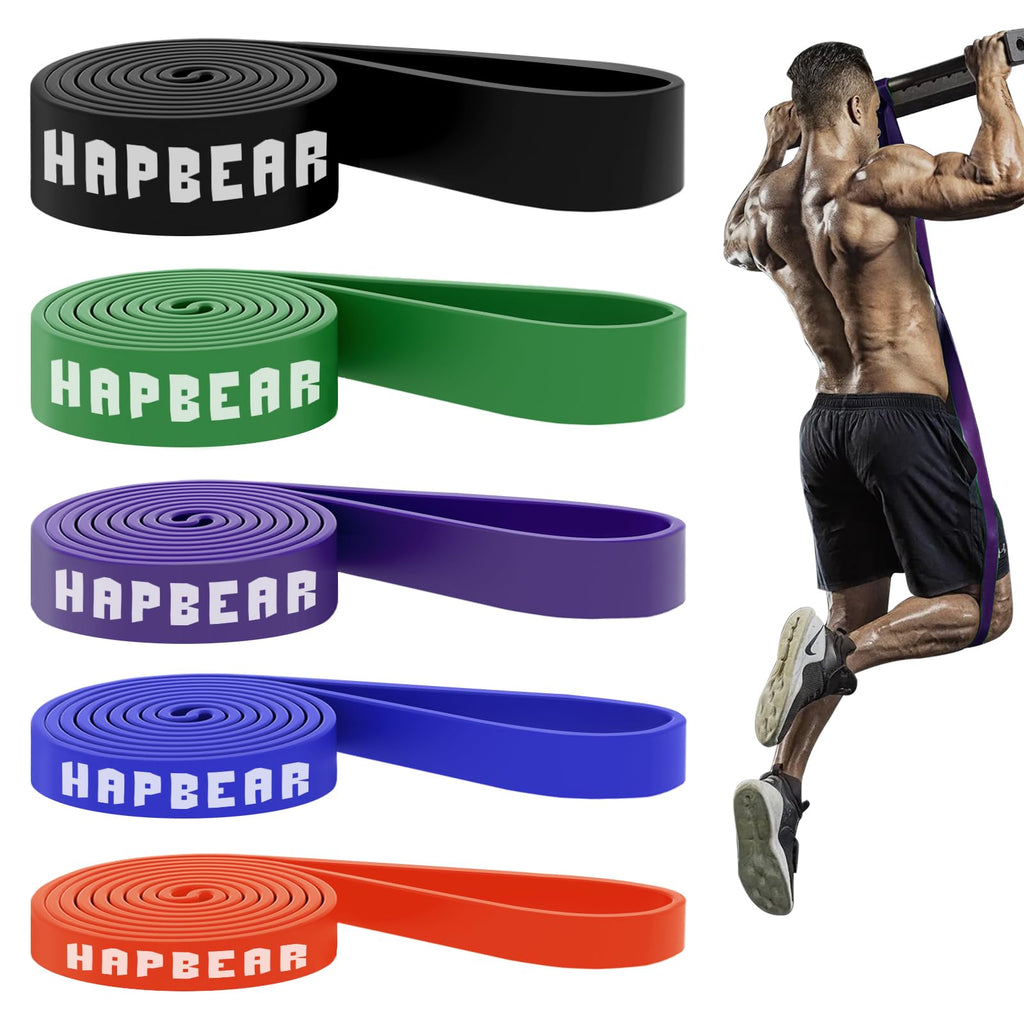 HAPBEAR Pull Up Assistance Bands - Pull Up Bands - Resistance Bands - Exercise Bands Resistance Bands Set of 5 - Workout Bands for Working Out, Stretching, Muscle Training