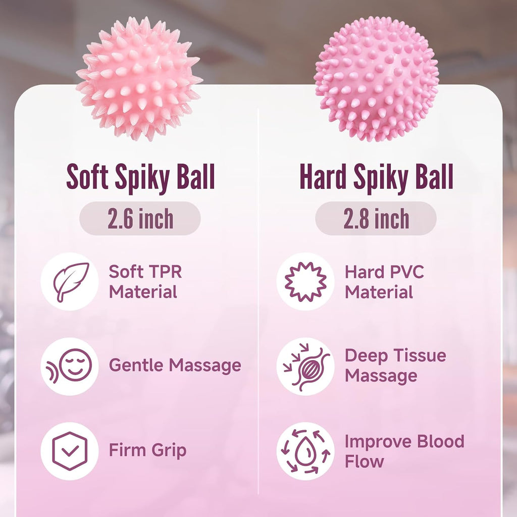Soft and Hard Spiky Massage Ball Set