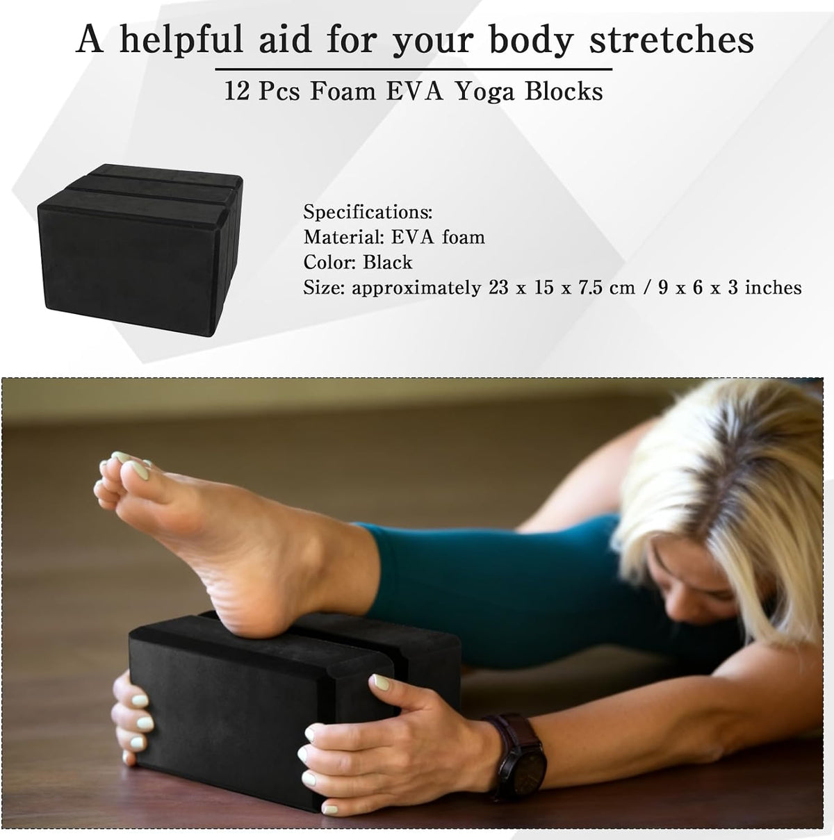 12 Pcs Yoga Blocks Foam Eva Lightweight Non Slip Bricks Bulk