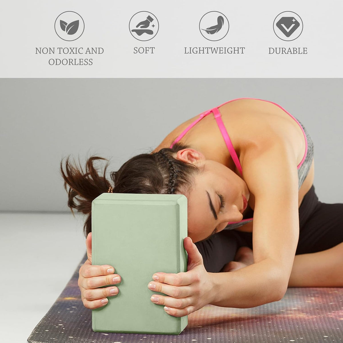 9"x6"x3" Yoga Block, 2 Pcs Soft Non-Slip Foam Blocks Supportive