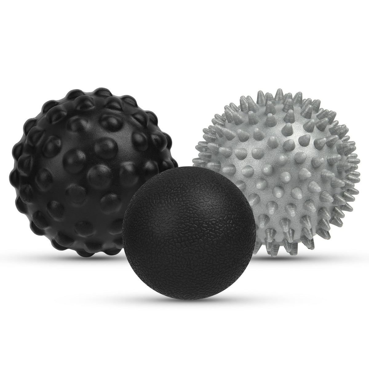 URAQT Spiky Massage Ball Set, 2 Pack Physical Therapy Massage Balls, Hard Lacrosse Ball & Spiky Massage Ball for Myofascial Release and Trigger Point Deep Tissue Massage (Blue)